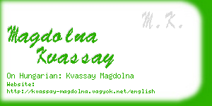 magdolna kvassay business card